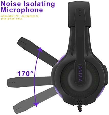 Anivia Fejhallgató Mikrofonnal Térhatású Hang Aktív zajszűrő Vezetékes Gaming Fejhallgató - 3,5 mm-es Audio Jack Sztereó Fülhallgató, SZÁMÍTÓGÉP,