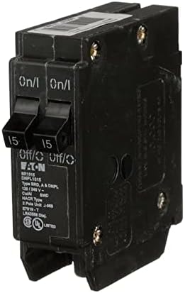 Eaton BR1515 Plug-A Mount Típus BR Duplex Circuit Breaker 1-Pólusú (2) 15 Amp 120/240 V AC