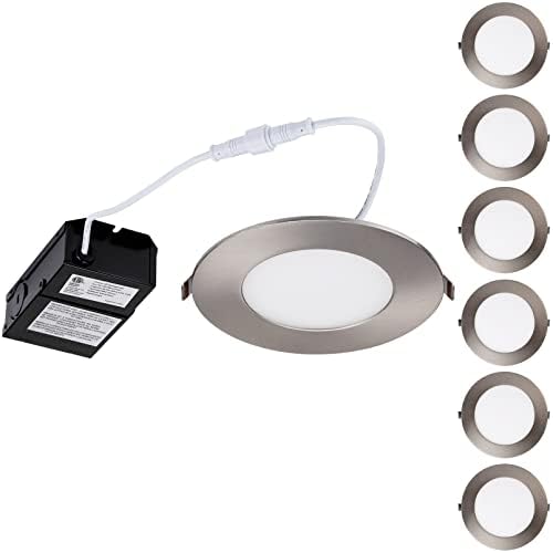 TORCHSTAR E-Lite-Sorozat 6 Hüvelykes Ultra Vékony LED Süllyesztett Lámpák J-Box, Vékony Panel Beépíthető, 13.5 M CRI90+, 10%- Szabályozható,