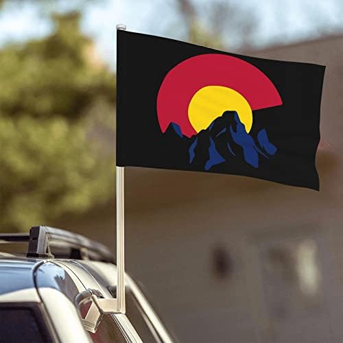 Colorado Zászló Hegy, Autó Zászló, 12 X 18 Cm-Es Kétoldalas Kocsi Ablakán Zászló Kültéri Autó Dekoráció Zászló