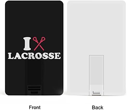 Imádom a Lacrosse Botokkal Hitelkártya USB Flash Személyre szabott Memory Stick Kulcsot Tároló Meghajtó 64G
