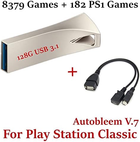Plug & Play-Micro USB-OTG Kábel pendrive-U-Lemez Klasszikus 128GB 8379 Játékok + 182 a PS1 Játékok 31 Rendszer