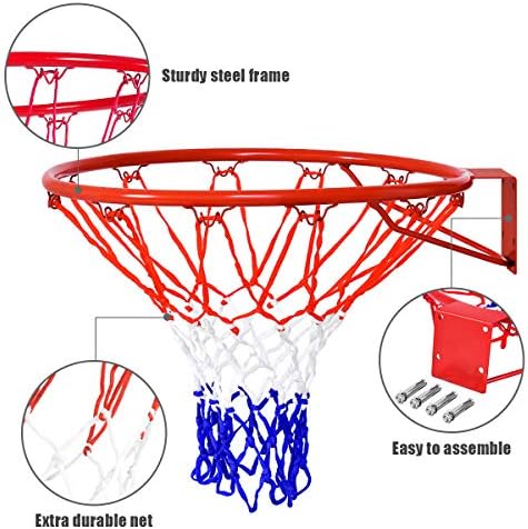 Goplus 18 hüvelyk Csere Kosárlabda Felni, Hordozható Kosárlabda Nettó Beltéri Kültéri Lóg Kosárlabda Cél Minden Időjárási Nettó