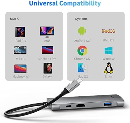 USB-C Dokkoló Állomás 10 gbps,USB 3.2 Gen 2 10 gbps Adat Port,8 az 1-ben USB-C Hub w/ 4K@60Hz HDMI,Gigabit Ethernet,PD-100W,USB-C 3.2 10Gbps
