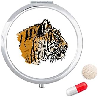 Tigris Fejét Közeli Király Állat Vad Tabletta Esetben Zsebében Gyógyszer Tároló Doboz, Tartály Adagoló