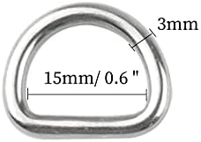 Hamineler 30db 3mm Vastagságú Rozsdamentes Acél Hegesztett D-Gyűrű Fém D-Gyűrű a Hardver Táskák Gyűrű Kutya Póráz, Kezét DIY Tartozékok (0.6/15mm)