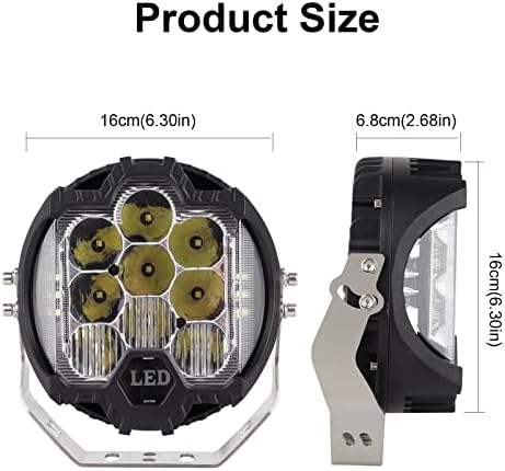 Safego 7 Hüvelykes 90W LED munkalámpa Bár Oldal Shooter Off Road Vezetés Fény Helyszínen Árvíz Combo Távolsági fényszóró