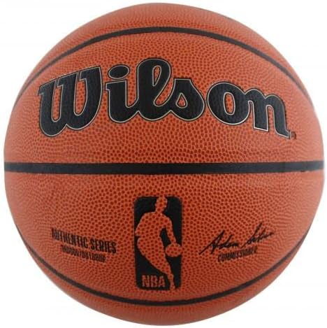 Rakéták Hakeem Olajuwon & Clyde Drexler Aláírt Wilson NBA Kosárlabda SZÖVETSÉG Tanú - Dedikált Kosárlabda