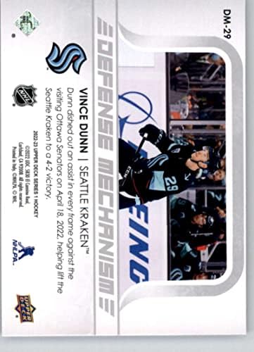 2022-23 Felső szint Védelmi Mechanizmus DM-29 Vince Dunn Seattle Kraken NHL Jégkorong Trading Card