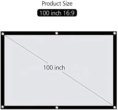 CLGZS Hordozható 100 hüvelyk Falra Szerelhető Projektor Képernyő 16:9 Poliészter Összecsukható kivetítőn a Haza Szabadtéri Mozi