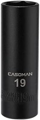 CASOMAN 1/2 Hüvelykes merevlemez-Meghajtó Mély Hatást Socket - 19mm，6 Pont, Metrikus, CR-V