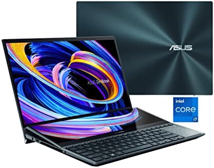Az ASUS ZenBook Pro Duo 15 UX582 Laptop, 15.6 OLED 4K-Touch Kijelző, i7-12700H, 16 GB, 1 tb-os, GeForce RTX 3060, ScreenPad Plusz,