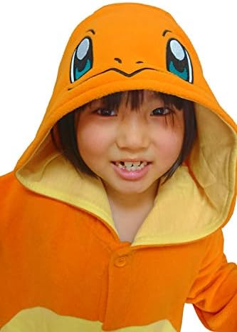 SAZAC Kigurumi - Pokemon - Charmander - Egyrészes Overál Halloween Jelmez -Gyerek Mérete (5-9 Éves) Narancs