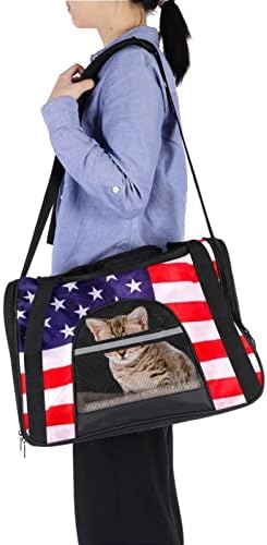 Kisállat Szállító Amerikai Zászló Fehér Puha Oldalú Pet Travel Fuvarozók számára a Macskák,Kutyák, Kiskutya, Kényelmes, Hordozható,