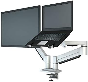 M221 Alumínium Ötvözet Teljes Mozgás Asztali Rögzítő Monitor Mount + Laptop Támogatja a Kettős Kar Betöltése 1-8kgs Minden Fej