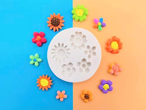 2DB Polimer Agyag Virág Formák,Magas hőmérsékletű Ellenálló Daisy Miniatűr, valamint Mini Szilikon Fondant Virág Minta