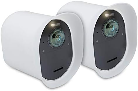 kwmobile 2X Bőr Kompatibilis Arlo Ultra/Arlo Pro 3 / Pro 4 - Szilikon Biztonsági Kamera Esetében Kültéri CCTV Borító - Fehér