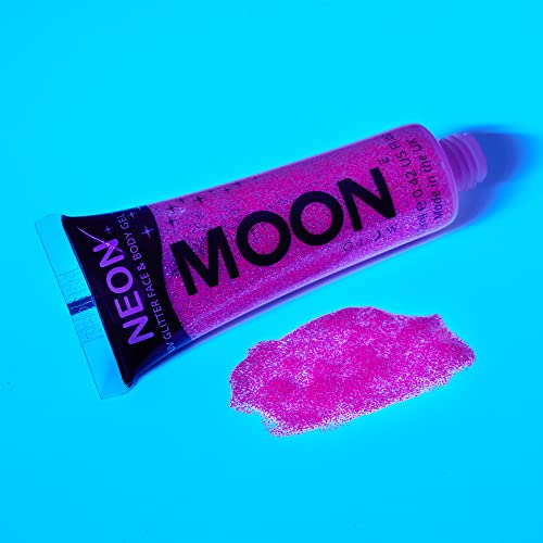 Hold Világító Neon UV Csillogó Arc & Body Gel - 0.42 oz Arany Sárga – Csillámos arcfesték