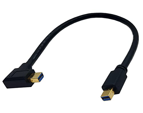 Qaoquda Mini DisplayPort Kábel, 1FT 90 fokkal Balra Ferde 8K Mini DisplayPort (Mini DP) férfi Férfi 8K Hosszabbító Kábel Mini DP