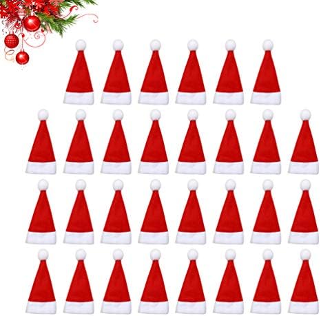 SEWACC 30 Db Mini Karácsonyi Kalap Karácsonyi Evőeszközök, Edények Birtokosai Mini Mikulás Sapka Ezüst Birtokosai, Candy Kiterjed,