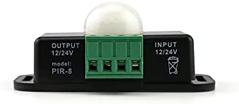 QWORK Mozgásérzékelő Kapcsoló 12V 24V PIR Érzékelő LED Vezérlő Kapcsoló Flexibilis LED Szalag Lámpa, 2 Csomag
