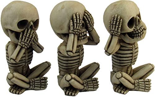 DWK Morbid Erkölcs Látni, Hallani, Beszélni, Nem Gonosz Mini Csontváz Figurák | Hátborzongató Halloween Gótikus lakberendezés |