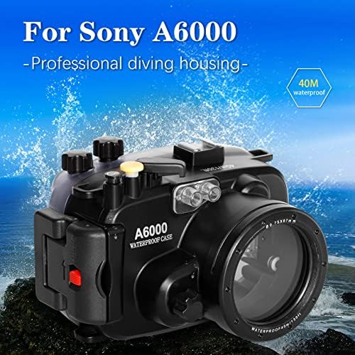 Tenger békát, 130ft/40m Víz alatti Kamera Ház Vízálló tok Sony A6000 Használható, 16-50 mm-es Objektív (Ház + Vörös Szűrő)