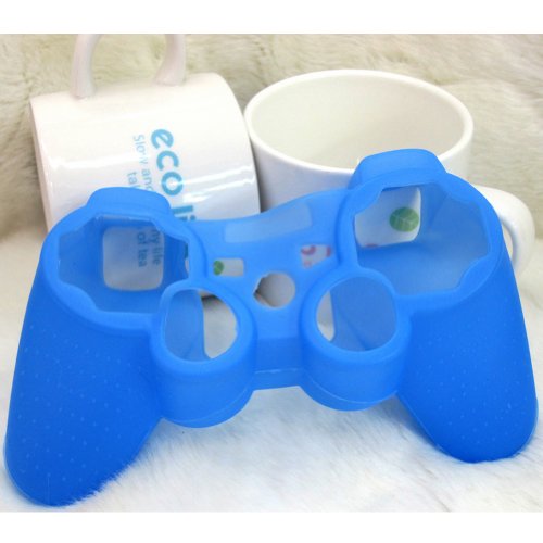 Szilikon Gumi Borító Bőr védőtok Sony Playstation 3 Ps3 Kontroller Kék