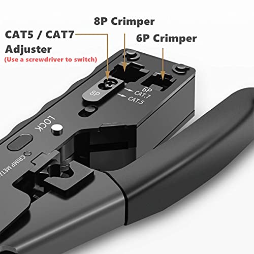 Yankok CAT5 CAT6 CAT7 Moduláris Crimpelhető Fekete Továbbfejlesztett Hálózati Kábel Teszter, Kábel Sztriptíztáncos