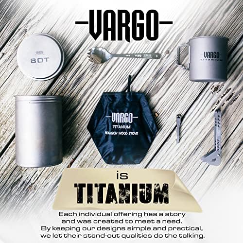 Vargo BOT - 700 | Titán Főzés Pot Víz Üveg Összecsukható Fogantyú pedig Vízzáró Fedél | 700ml (23 oz.) Tartós & Könnyű Modell, T-466