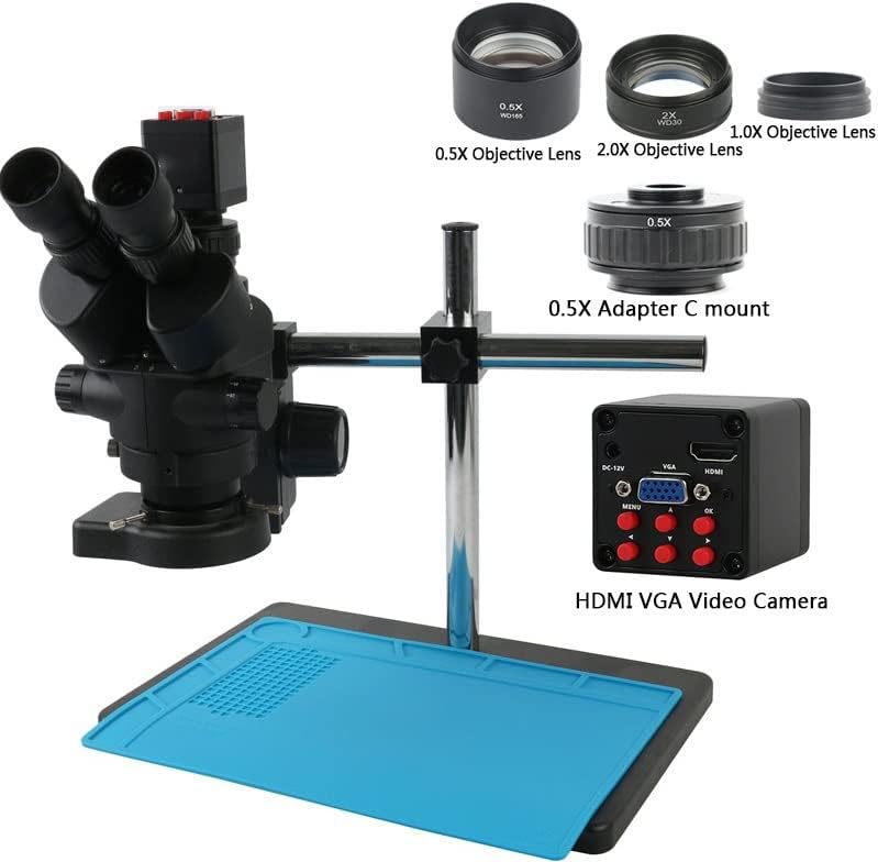 JUIYU Mikroszkóp Kiegészítők Kit Ipari 7X 45X Simul-Fokális Trinocular Sztereó Mikroszkóp 1080P VGA, HDMI, Kamera Mikroszkóp Tárgylemezek
