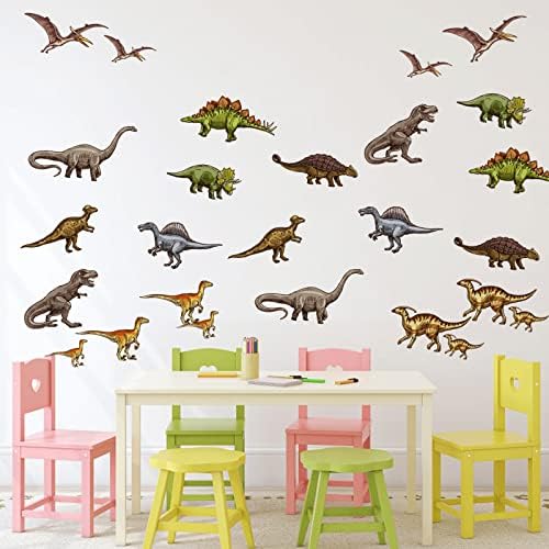 26 Db Dinoszauruszok Fali Matricák Meghámozzuk, majd Bottal Cserélhető Dinoszaurusz Fali Matricák Dinoszaurusz Room Decor a Gyerekek,