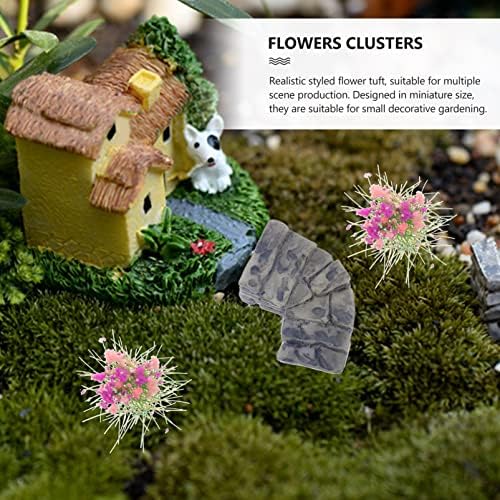 Yardwe 1 Lap DIY Miniatűr Virág Klaszter Öntapadó Virág Növényzet Csoportok Statikus Fű Tufts a Vonat Táj Homok Elrendezés