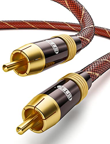 EMK® Digitális Koaxiális Audio Kábel Mélynyomó Kábel RCA-RCA Kábel Dupla Árnyékolással - Aranyozott - Narancs (6.6 Ft/2Meters)