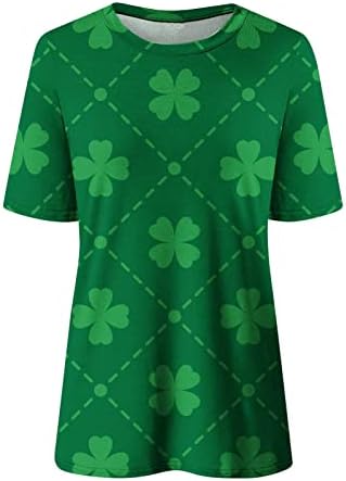 A Nők St. Patrick Nap Póló Zöld Szerencsés Ír Shamrock Tshirts Alkalmi Divat Rövid Ujjú Sleeve Pulóver Maximum
