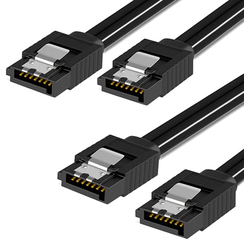 WUDANGSHAN WDS-SATA Kábel III, 2 Csomag SATA Kábel III. 6Gbps Egyenesen HDD SDD Adat Kábel Rögzítő Reteszt 18 Inch Kompatibilis