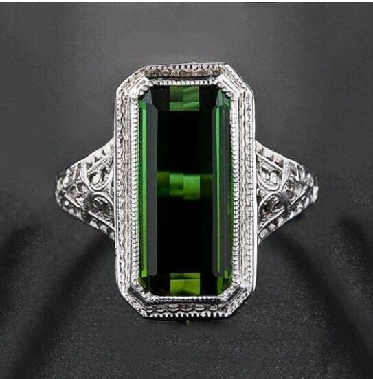 2023 Új Drágakő Esküvői Gyűrűk Születésnapi Ajándékok Eljegyzési Elég Gyűrűk a Nők (Zöld, C)