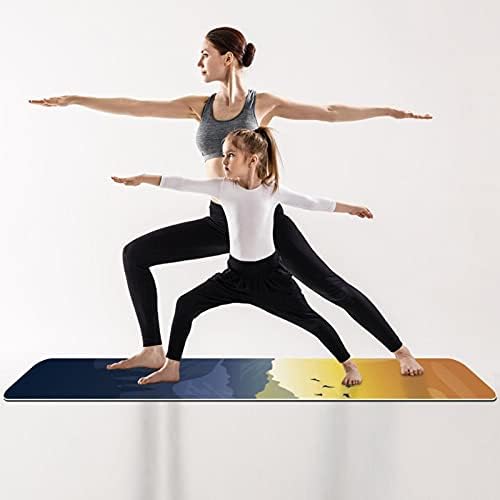 Vastag, Csúszásmentes Gyakorlat & Fitness 1/4 jóga szőnyeg Naplemente Nyomtatás Jóga Pilates & Emelet Fitness Edzés (61x183cm)