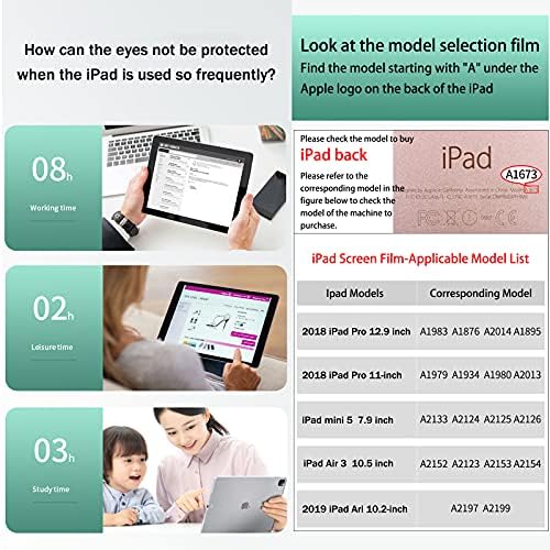 AIZYR szemvédő Tabletta képernyővédő fólia - 2 Csomag Anti Kék Fény Edzett Üveg Film Zöld utat Védő Fólia Ipad pro 2018fullscreen