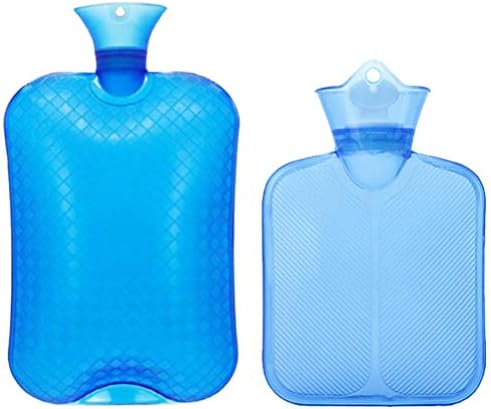 LIANXIAO - Meleg vizes palackot Meleg Víz Táska Sűrűsödik Kéz Melegebb Táska Forró Borogatást (Kék 500ml, valamint 2000ml) 2db