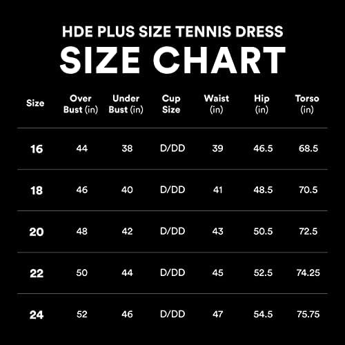 HDE Női Plus Size Tenisz Atlétikai Edzés Ruha, Beépített Rövidnadrág & Melltartó Fekete