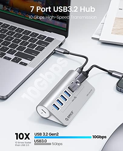 ORICO USB Hub 10Gbps 7 USB-A Port, USB 3.2 Gen 2 Hub 1.64 Ft USB-C Kábel, USB-EGY Adapter USB Elosztó az iMac, Minden macbook-ok, Mac Mini