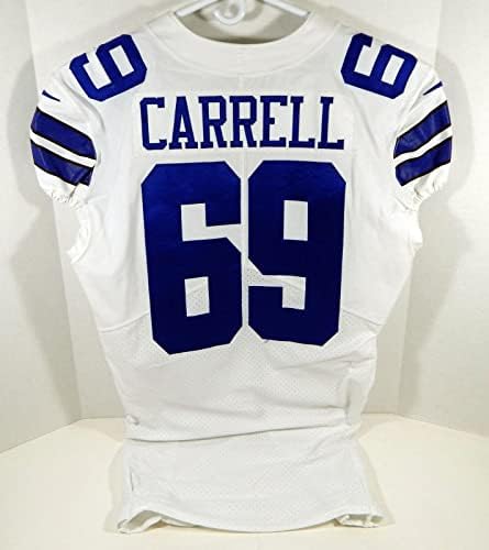 2017 Dallas Cowboys Jordan Carrell 69 Játék Kiadott Fehér Jersey DP09318 - Aláíratlan NFL Játék Használt Mezek