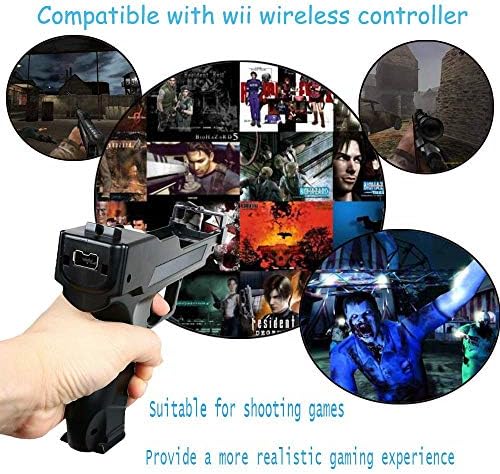 VTone 2 Darab Wii Motion Plus Fegyvert a Wii Remote Kontroller Sport Videó Játék (Fekete-Fehér) (Felújított)
