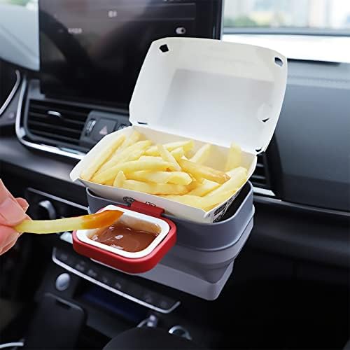 LRQSM Ultra-Tartós krumpli tartó Autó – Szósz Combo Pack – Univerzális Burger Ital Fast Food & Több – Könnyen kezelhető – Fehér