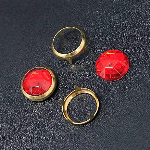 300 Készletek (1000 Db) 18mm Piros Kristály & Arany Gyűrű Ruhát Szegecsekkel ZR9382G