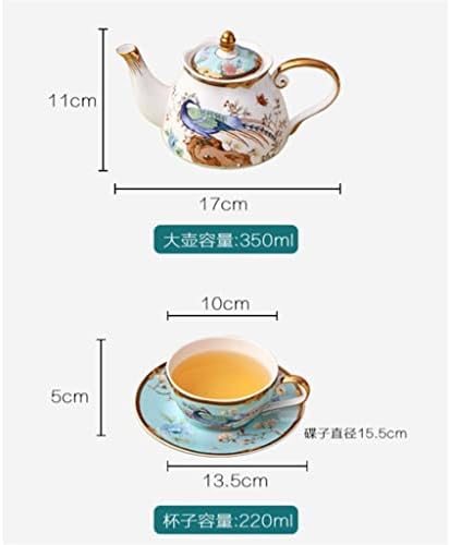 GENIGW Kreatív Porcelán Teás Készlet, Virág Tea, Tea Csésze Anya Edény Készlet, Csont Porcelán Virág teáskannában