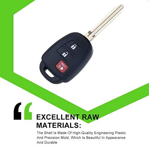 SCITOO 1db 3 gombos Kulcs nélküli Távirányító Autó Vágatlan Adó kulcstartó Új Chip alkalmas 2013-2017 Toyota RAV4 Prius C Prius V