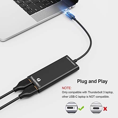 CableCreation Thunderbolt 3 Dual HDMI-képernyőhöz, Thunderbolt 3 Két HDMI Adapter, 4K@60Hz, 40Gbps, USB C-HDMI Kábel Kompatibilis a Mac Egy