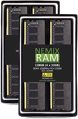 NEMIX RAM, 64GB (2x32GB) DDR4-3200 PC4-25600 ECC UDIMM Szerver Memória Frissítés Kompatibilis Dell PowerEdge R250 Rack Szerver